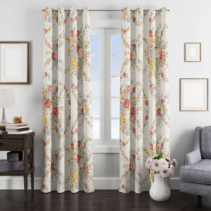 roses sunflower pattern floral window Curtain