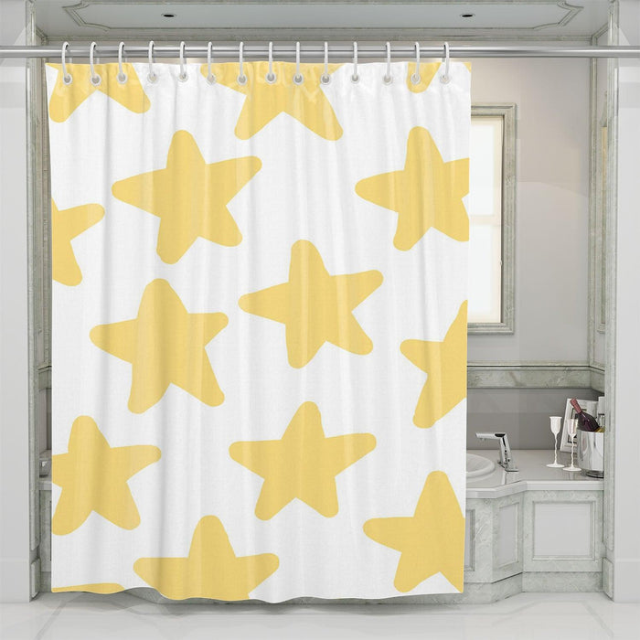 rounded golden stars shower curtains