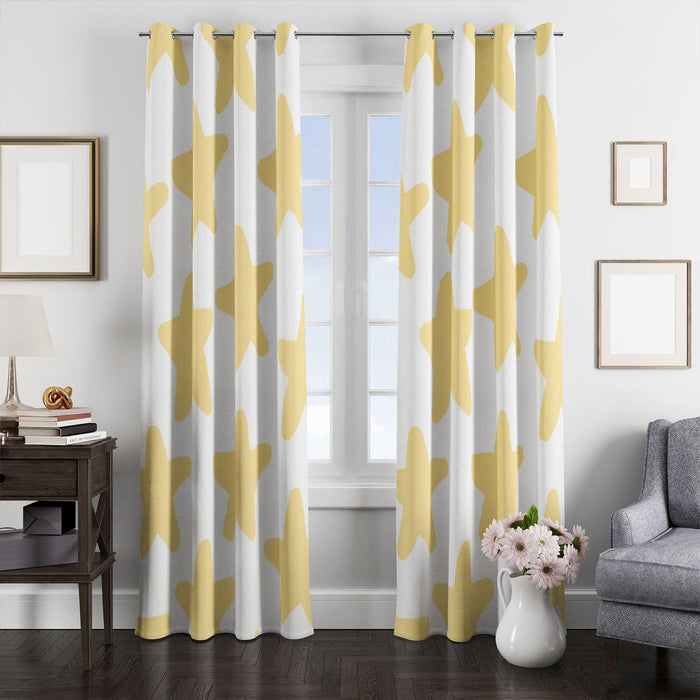 rounded golden stars window Curtain