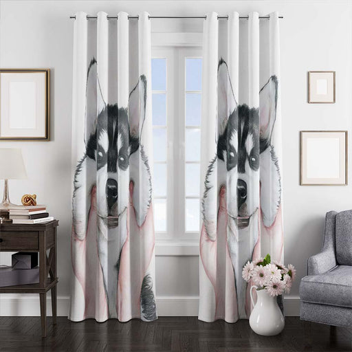 smile dog window curtains