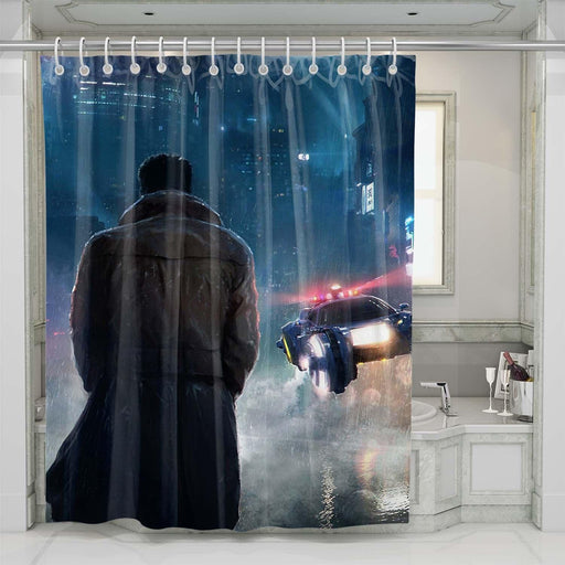 smoke futuristic blade runner 2049 shower curtains