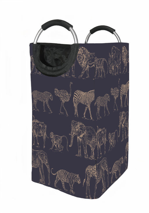 safari animals line art Laundry Hamper | Laundry Basket