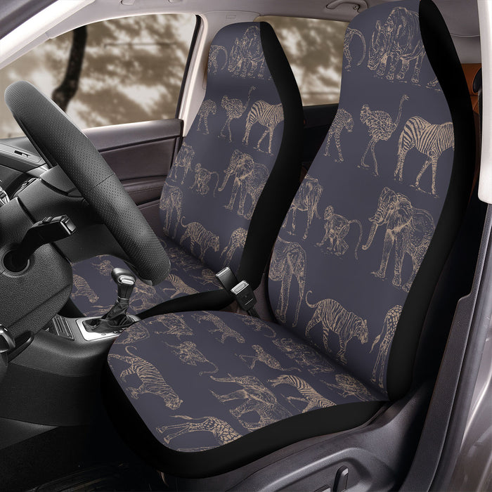 safari animals line art Car Seat Covers