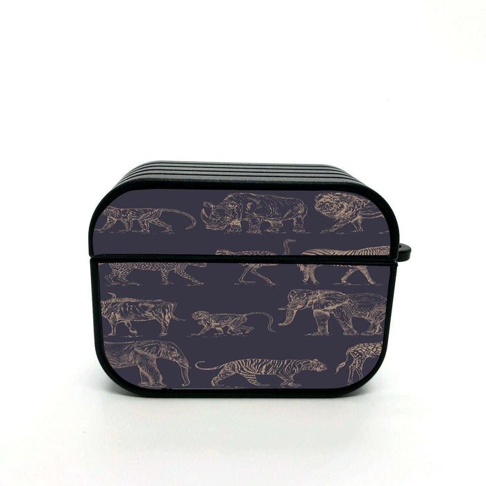 safari animals line art airpods case