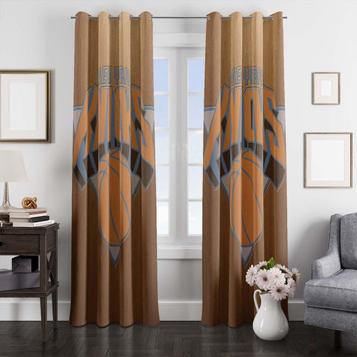 retro new york knicks logo window Curtain