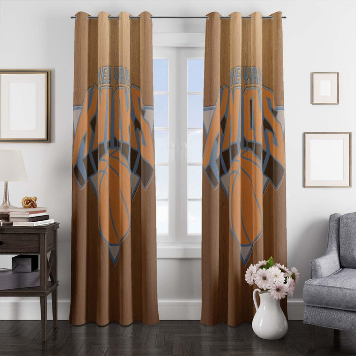 retro new york knicks logo window Curtain