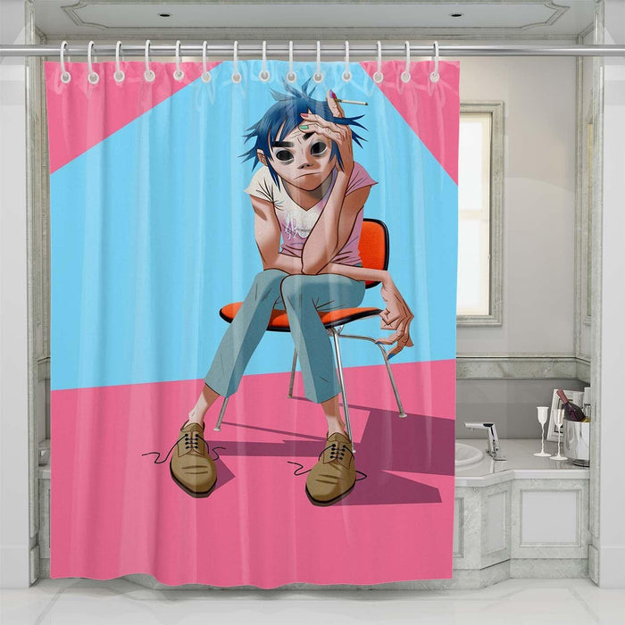 smoking gorillaz band shower curtains