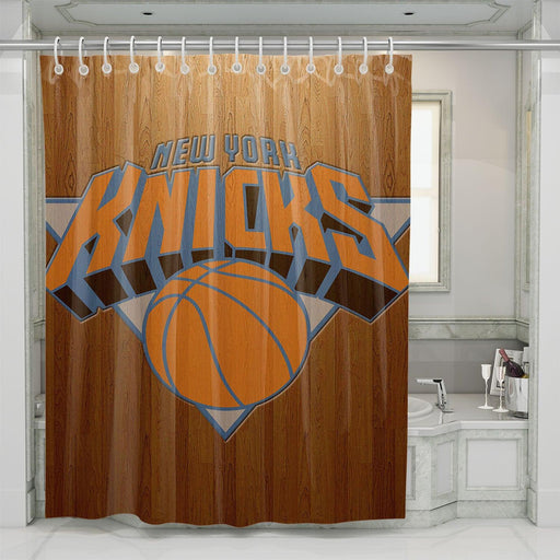 retro new york knicks logo shower curtains