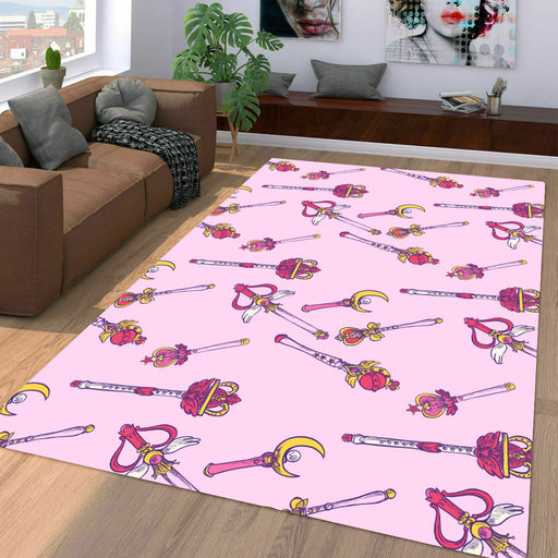 sailor moon magic wand Living room carpet rugs