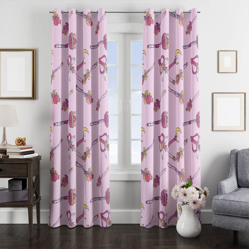 sailor moon magic wand window Curtain