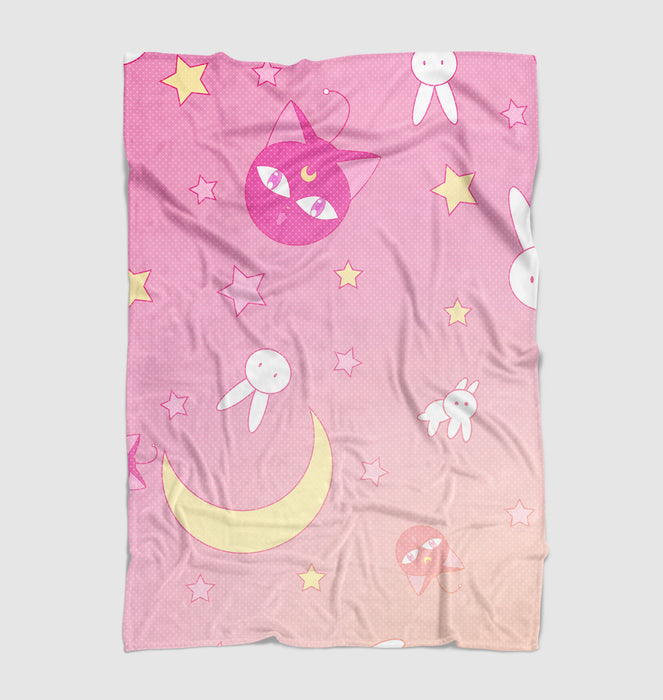 sailor moon neko and stars Ultra soft fleece blanket