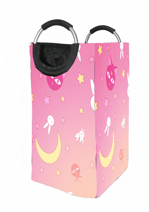 sailor moon neko and stars Laundry Hamper | Laundry Basket