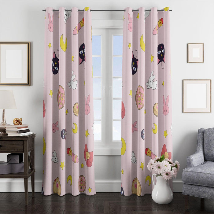 sailor moon stuff anime series window Curtain