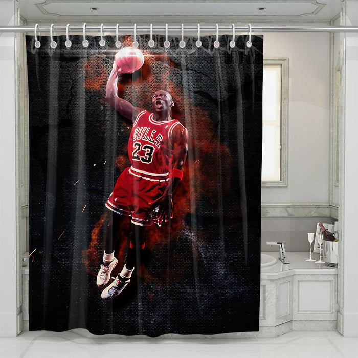 rich player bulls nba shower curtains