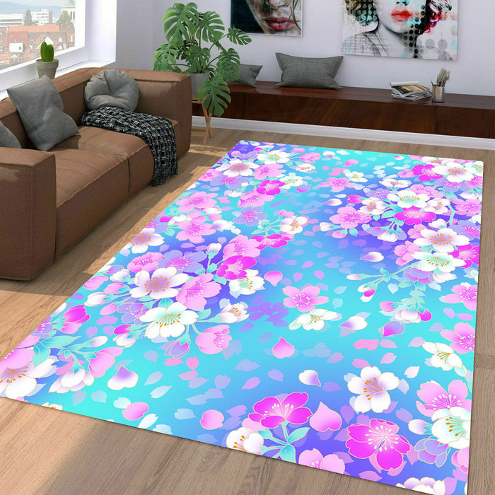 sakura flower blossom japan Living room carpet rugs