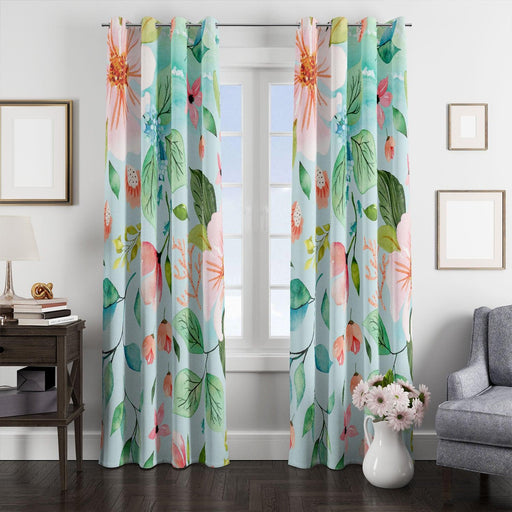 saltwater shores ocean flora window Curtain