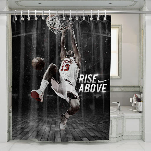 rise  above nike player shower curtains