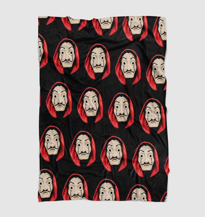 salvador dali mask money heist Ultra soft fleece blanket