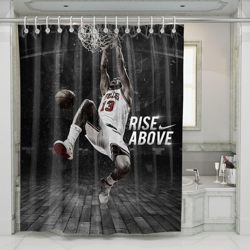 rise above of nba player shower curtains