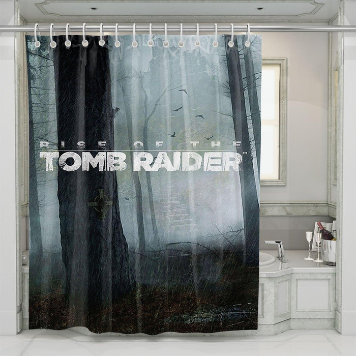 rise of the tomb raider woods shower curtains