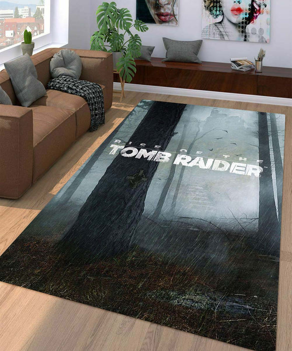 rise of the tomb raider woods Living room carpet rugs