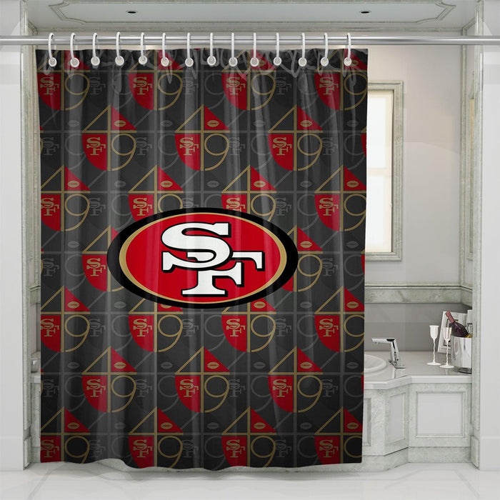 san francisco 49ers gold pattern shower curtains