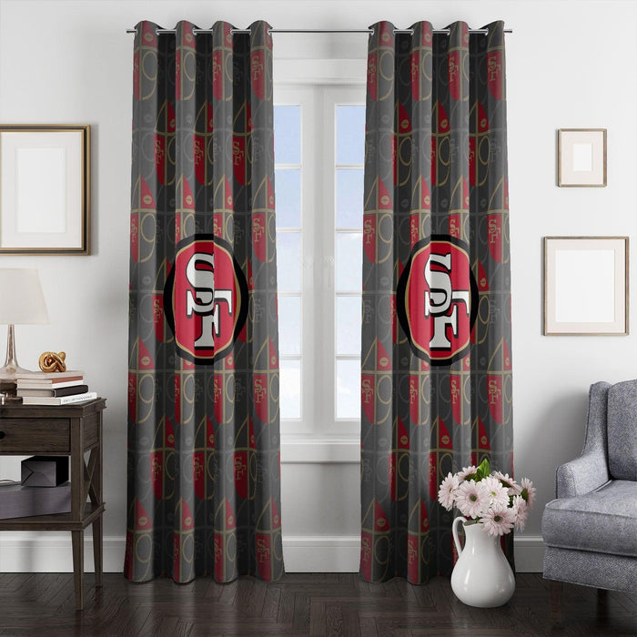 san francisco 49ers gold pattern window Curtain