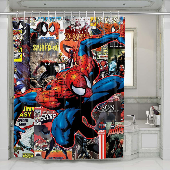 spiderman comic shower curtains