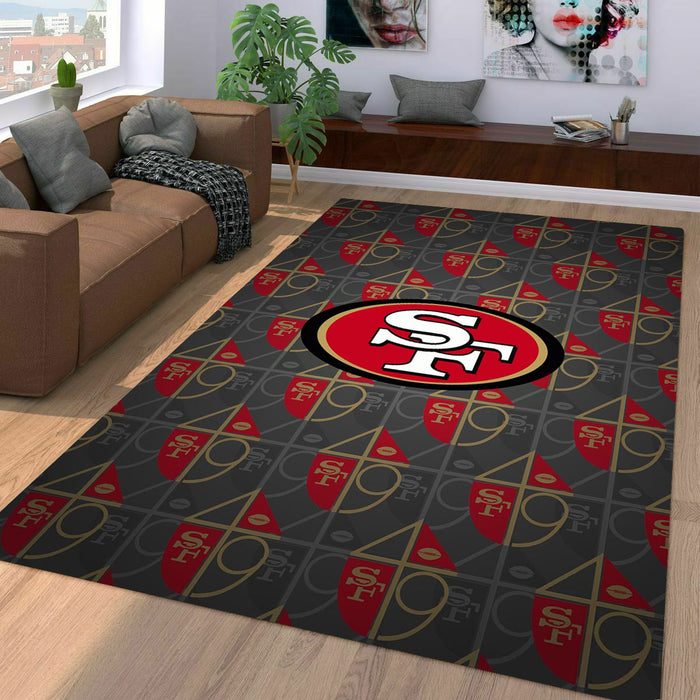 san francisco 49ers gold pattern Living room carpet rugs