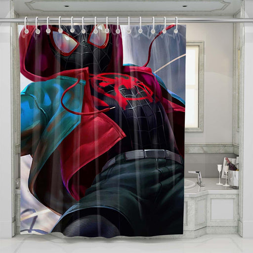 spiderman miles moreles shower curtains