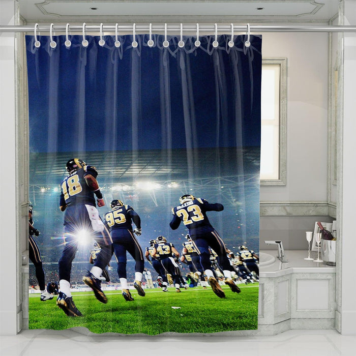 road to the match nfl football shower curtains