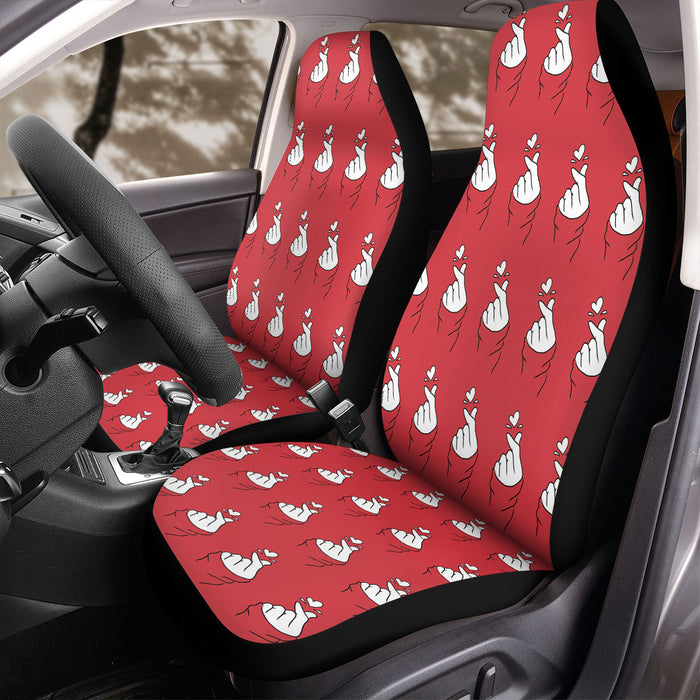 sarangheo hand sign love korean Car Seat Covers