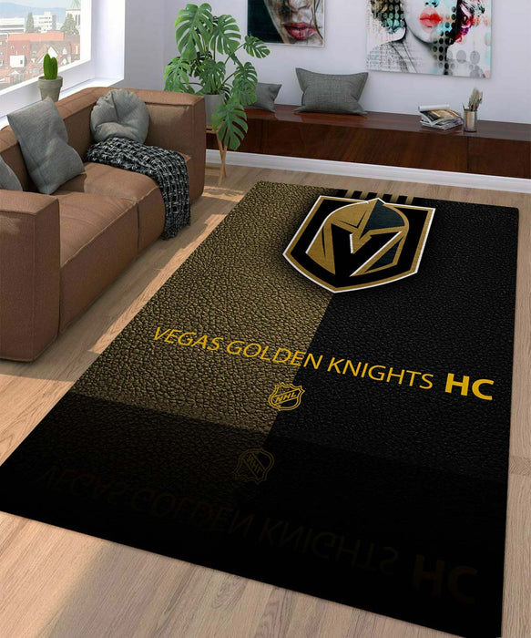 rock vegas golden knights Living room carpet rugs