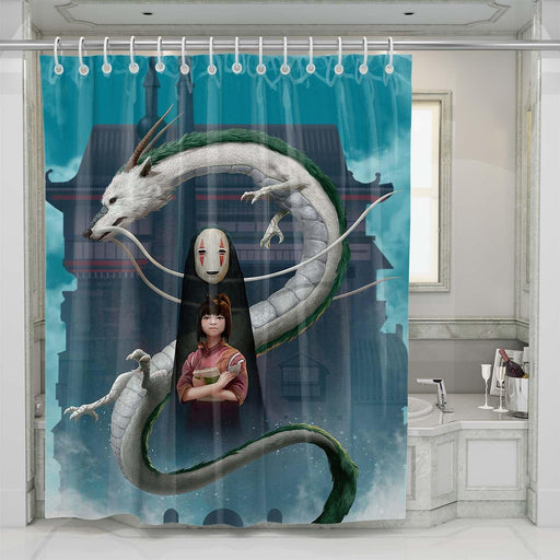 Spiried away painting shower curtains