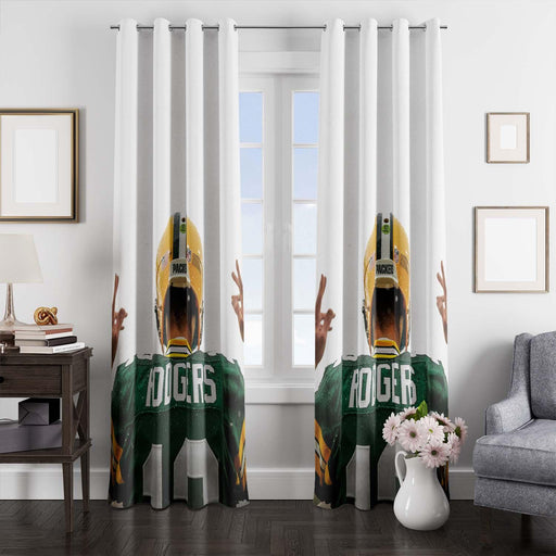 rodgers green bay packers window Curtain