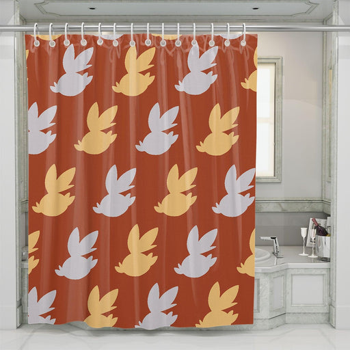 scorbunny silhouette species shower curtains