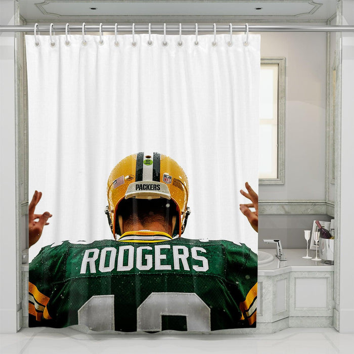 rodgers green bay packers shower curtains