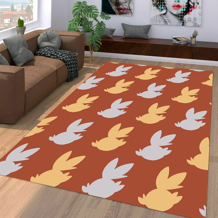 scorbunny silhouette species Living room carpet rugs