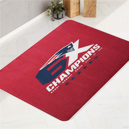 six time champions new england patriots bath rugs