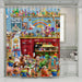 room of all the toys from school toys story shower curtains