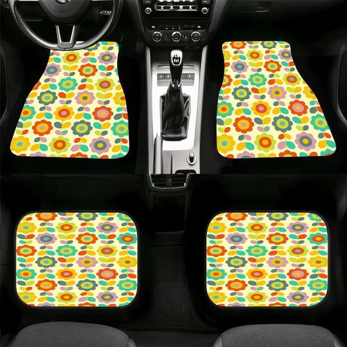 seamless flower retro Car floor mats Universal fit