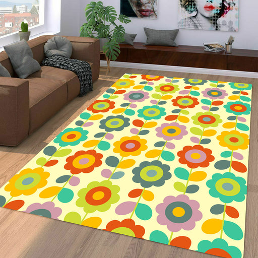 seamless flower retro Living room carpet rugs