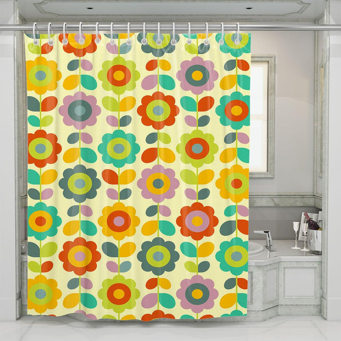 seamless flower retro shower curtains