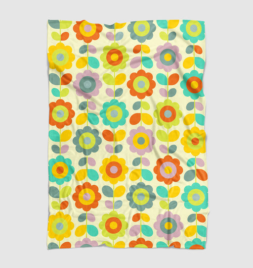 seamless flower retro Ultra soft fleece blanket