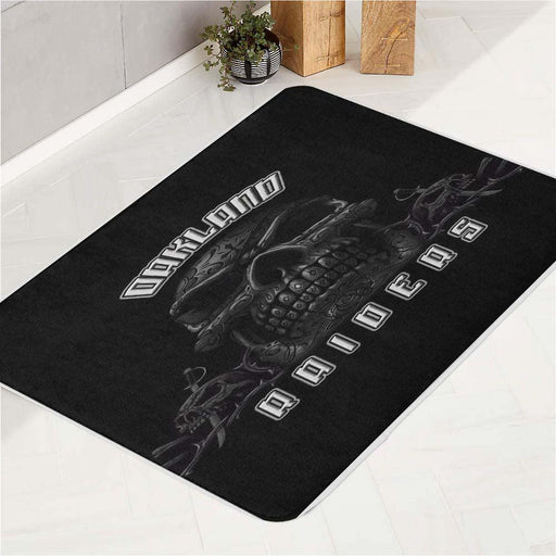 rose skull oakland raiders bath rugs