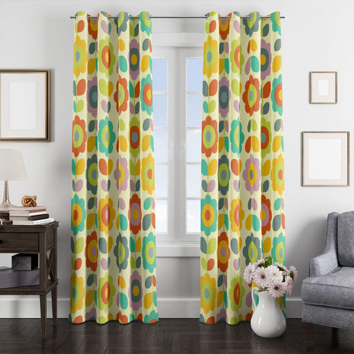 seamless flower retro window Curtain