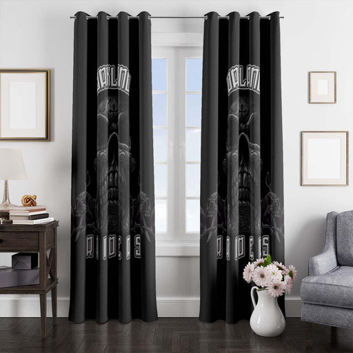 rose skull oakland raiders window Curtain