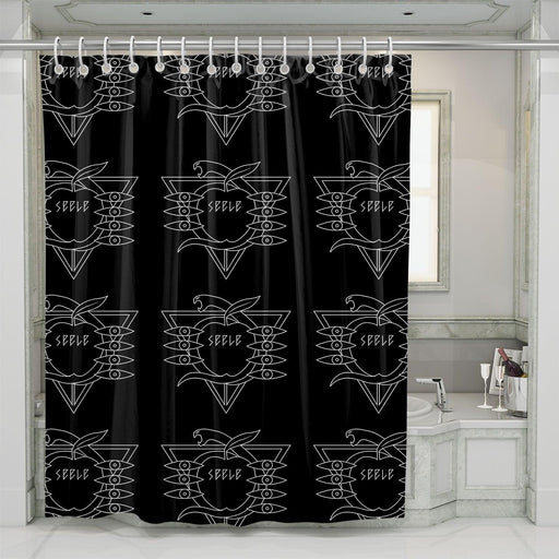 seele tringular neon genesis evangelion shower curtains