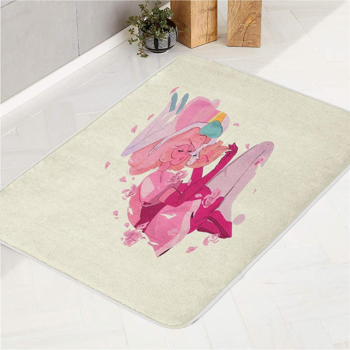 sleepy pearl and pink diamond bath rugs