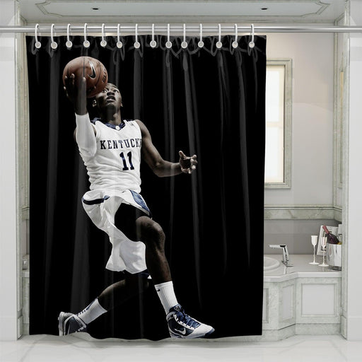 run and shoot nba shower curtains